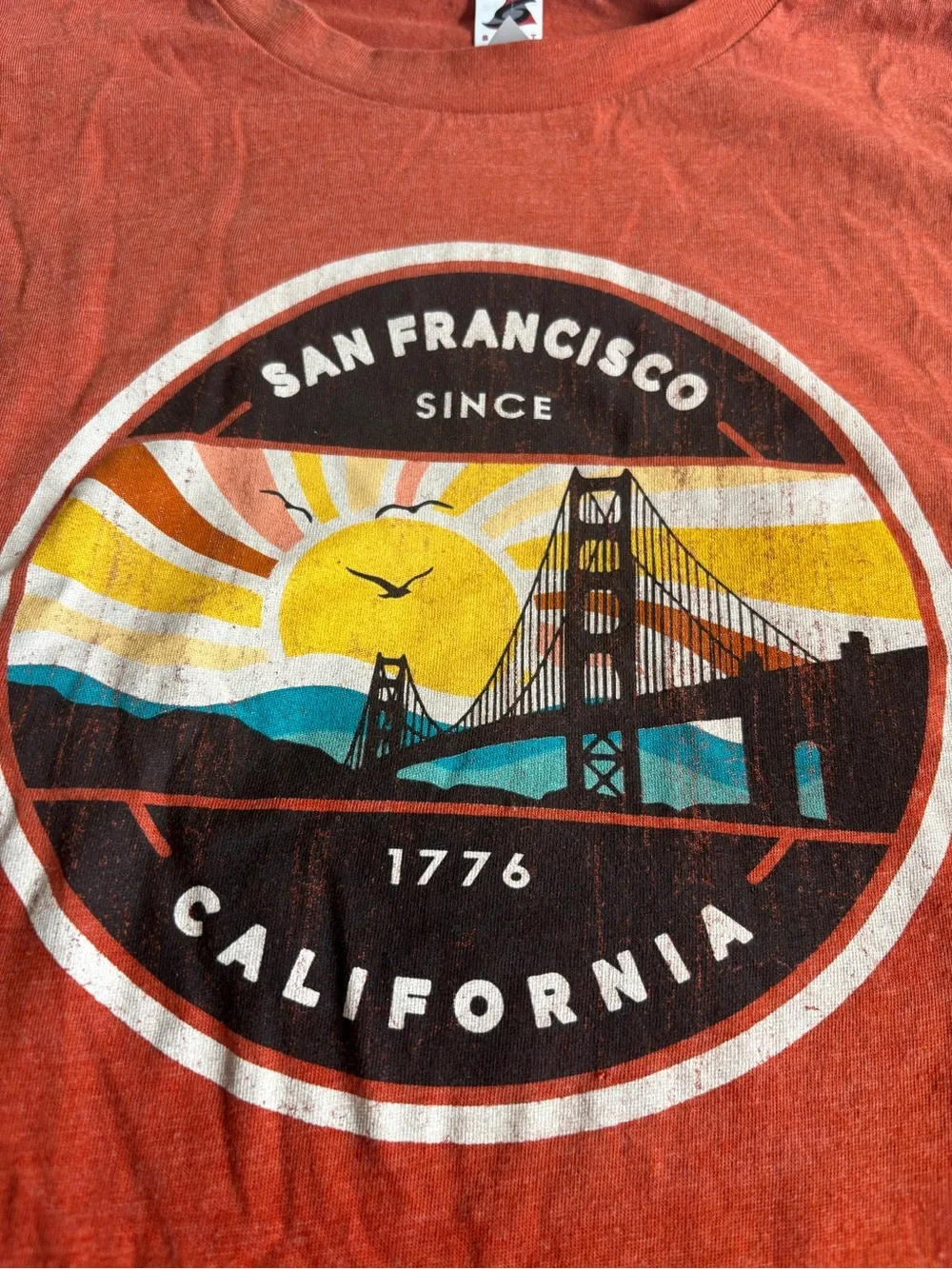 Delta Rust Orange San Francisco Graphic Short Sleeve Tee